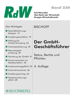 cover image of Der GmbH-Geschäftsführer